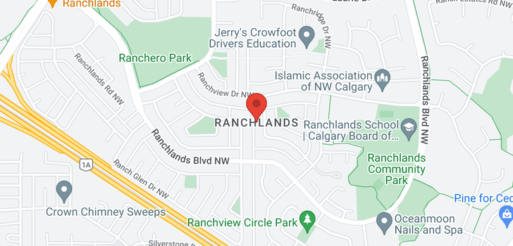 map of 1413 RANCHLANDS RD NW